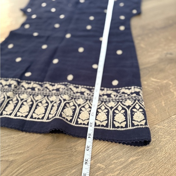 Zara Blue and White embroidered Tunic coverup 100% linen - Picture 10 of 12